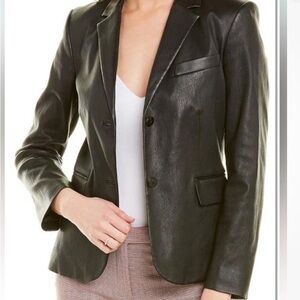 Theory olive Leather Blazer